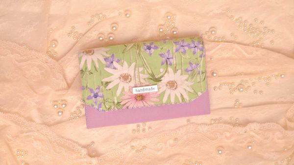 portefeuille porte-cartes accordéon en tissu fleuri